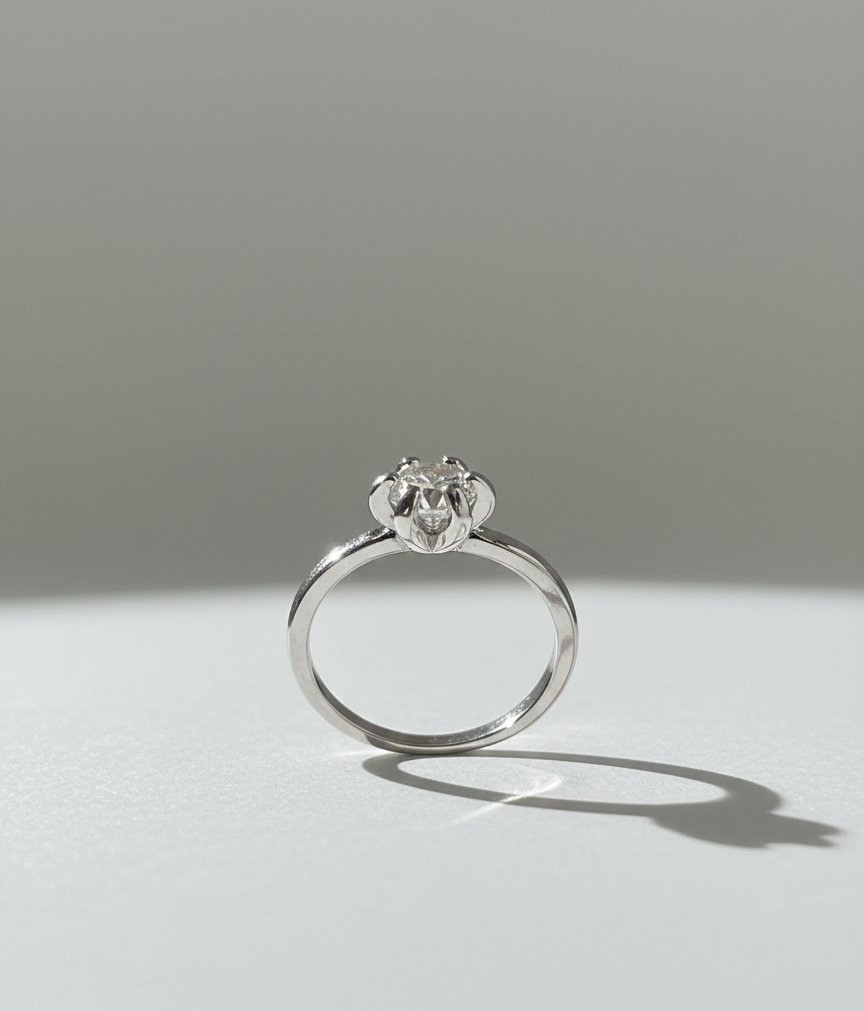 Intiglow – Premium Silver Diamond Engagement Ring – 925 Sterling