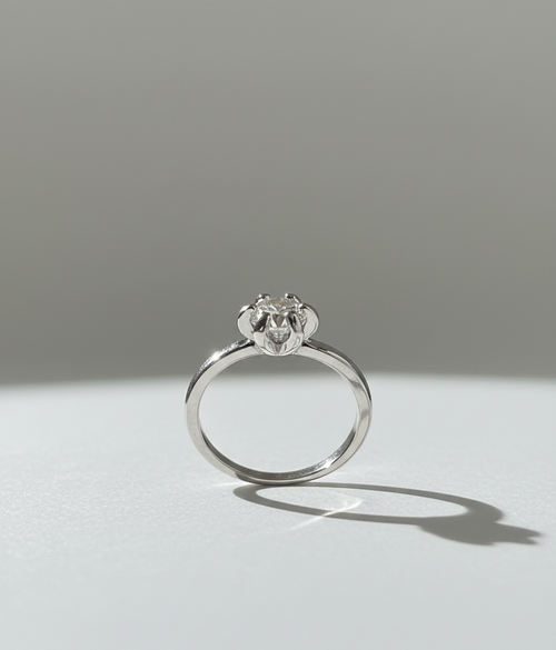 Intiglow – Premium Silver Diamond Engagement Ring – 925 Sterling